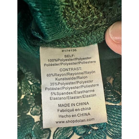 NWT Anthropologie Dolan Coast Flower Appliqué Sheer Green Romantic Tee Small - Picture 7 of 10